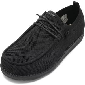 1TAZERO Wide-Shoes for Men-Slip on Walking-Loafers Casual-Shoes - Wide Width Comfortable Orthopedic Shoes for Men with Arch Support for Plantar Fasciitis (15 Wide, Black)