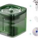 Cat Water Fountain, Ultra-Quiet Automatic Pet Water Dispenser,Low Noise FCC & CE Certified Safe, BPA-Free, Triple Filtration Drinking Fountain for Cats and Dogs (Green) 2 Free Filters