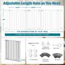 Mumeasy 80" Extra Wide Baby Gate for Doorways, Stairs & Fireplace, Auto Close Dog & Pet Gate with Walk Thru Door, 3 Metal Panels, Hardware Mounted Child Safety Fence for House, Indoor/Outdoor, White