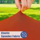 Moosfor Round Spandex Tablecloth, Elastic Fitted Waterproof Tablecloths for 31"-35" Tables, Stretch Washable Picnic Table Cover for Camping, Dining, Indoor and Outdoor, Rust