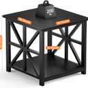 GreenForest End Table with 2-Tier Storage Shelf, 19.7 inch Side Table for Living Room, Modern Nightstand Bedside Table for Bedroom Office, Black