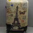 InUSA Paris Print Luggage with Spinner Wheels | Durable Lightweight Hardside Suitcase | Travel Bag with Handle and Trolley | 24-Inch Medium Checked luggage,24 Inch, Hardside Medium Checked Luggage Suitcase With Spinner Wheels, Paris