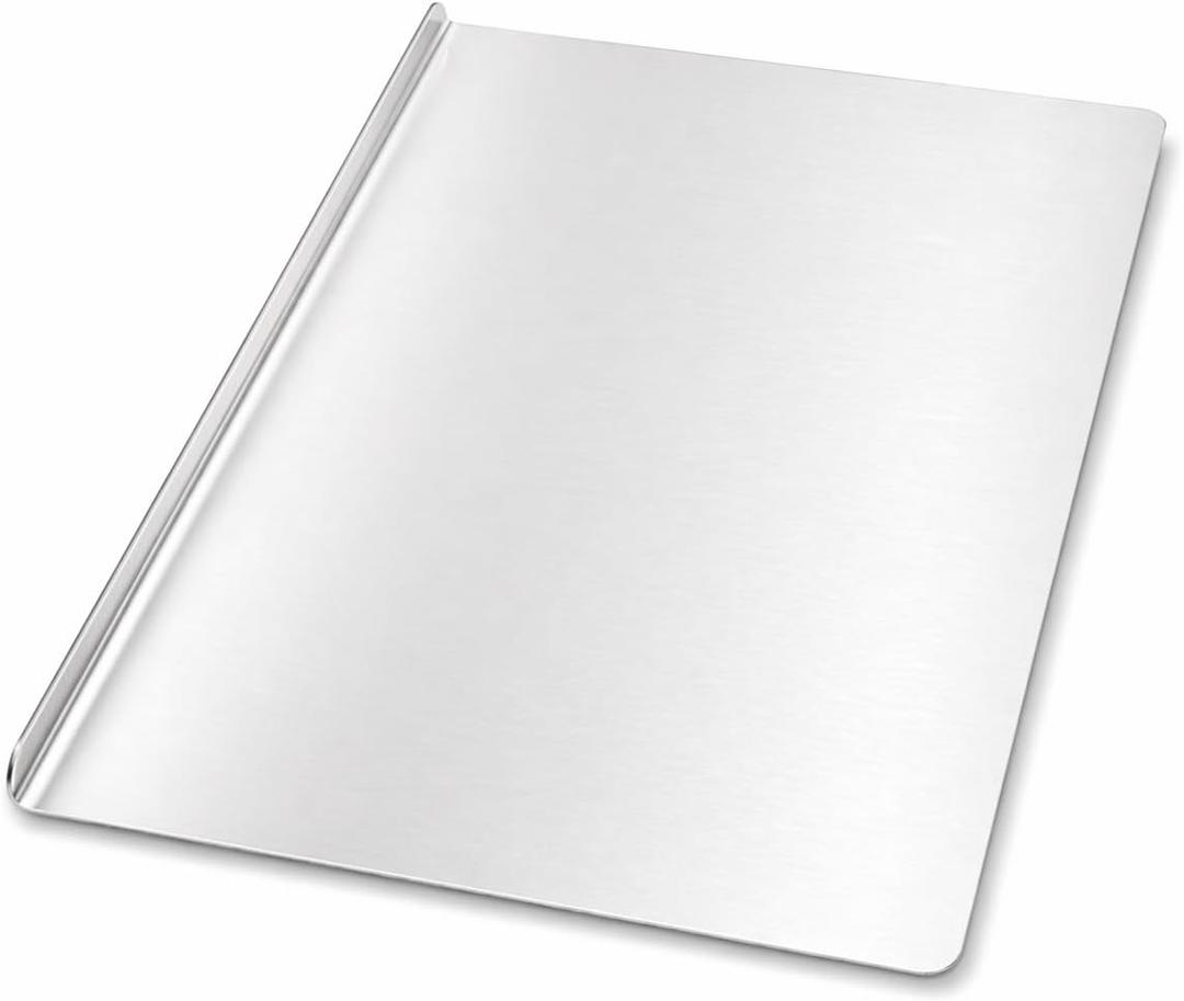 Stainless Steel Cutting Board with Lip, Large Metal Cutting Board for Kitchen, L-shaped Chopping Board for Meat, Vegetables, Fruits, Bread & Dough, Dishwasher Safe (23.6“ x 15.7”)