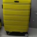 Rockland Melbourne Hardside Expandable Spinner Wheel Luggage, Yellow, 2 Piece (20"/28")