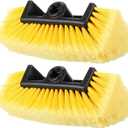 Tanlade 2 Pcs Car Wash Brush Head with Soft Detailing Bristle Flow Thru Car Cleaning Brush Exterior Car Wash Equipment for Auto Truck RV Boat Camper Washing (Yellow,10 Inch)