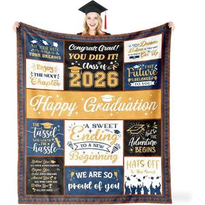 2026 Graduation Gifts Blanket,Graduation Gifts for Her/Him, Class of 2026 High School/College/Masters Degree/Doctorate/PHD Gifts
