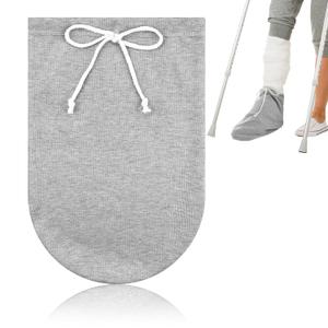 Cast Sock Cover for Foot, Cast Cover for Foot, Leg Cast Cover, Adjustable Drawstring Foot Cast Cover for Men and Women (Grey) (14 Inch)