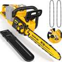 16-Inch Brushless Chainsaw, 40V (2 x 20V MAX) Cordless Battery Powered Chain Saw For DeWALT 20V Battery,with Auto Oiler & Security Lock,Ideal for Wood/Tree Cutting, Pruning,(Tool Only)