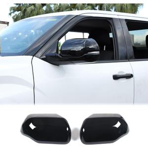 Car Door Rear View Mirror Cap Trim Cover Compatible with Toyota Tundra/Sequoia 2022-2025 Outside Side Rearview Mirror Protector Decoration ABS Accessories, Only Fit With Turn Signal Lights Version (Piano-Black(22+))