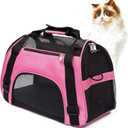 MuchL Cat Carrier for Small Cats Soft-Sided Pet Carrier for Cats Puppies Small Pets Airline Approved Lightweight Comfortable Travel Cat Carrier (Small, Pink)