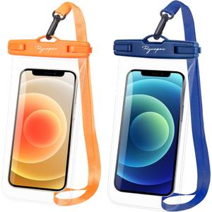 Waterproof Phone Pouch Bag - 7.5in Water Proof Cell Phone Case for Beach Travel, IPX8 Dry Bag with Lanyard for iPhone 17 16 15 Pro Max Galaxy S25 S24 Ultra, Cruise Ship Essentials 2025