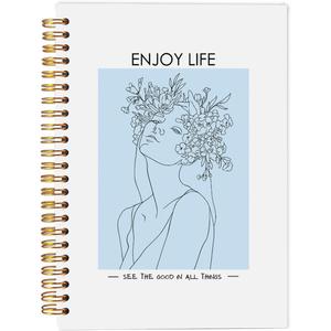 Good Things are Coming Inspirational Notebooks, Abstract Boho Woman Line Art Green Notebook, Mental Health Journal, Inspirational Gifts for Women, Mental Health Gifts, Spiral Notebook 5.5x8.3