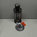 ALLGOT Outdoor Pole Lantern Light,Lamp Post Lighting Fixture,Anti-Rust Fence Post Deck Lighting, Patio Pillar Lamp for Garden, Patio, Pathway (Black, 16.9 Inch Height) (Black-Seeded Glass)