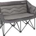 HOMECALL Oversized Double Camping Chair for Adults - Heavy Duty Folding Loveseat Support 700 lbs, Extra Wide 2 Person Camping Couch with Thick Padding, Cup Holders & Storage Bag, Grey, X-Large