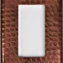 Monarch Abode 17013 Single Switch Hand Hammered Rocker Decorative Wall Plate - Switch Plate Outlet Cover - 1-Gang Pure Copper - Hammered Copper Outlet Covers - Copper Switch Plate Covers (1 Gang, Pure Copper)