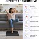 hooga Grounding Mat for Feet, Desk & Floor | Sleep, Stress Relief & Muscle Relaxation | 24"x16" Conductive Carbon Pad | 15 Ft Cord | Non-Slip Rubber Backing | Indoor Grounding Mat