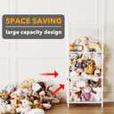 SpaceAid Stuffed Animal Storage Organizer, Wood Animals Zoo Toy Plushies Storage Holder, Large Capacity Plush Toy Cage for Playroom Organization, 22.8" Wide, White