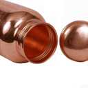 Pure Copper Embossed Water Bottle 17 Oz with Lid Ayurvedic Water Bottle Copper Water Vessel Small Leak Proof Seamless Finish