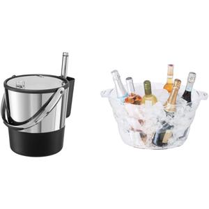Oggi Insulated Ice Bucket (4 Quart) and Acrylic Oval Party Tub