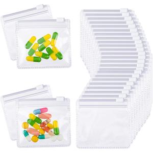 Nuanchu 96 Pieces Pill Pouches Bags Set Reusable Zippered Pill Baggies Clear Plastic Self Sealing Travel Medicine Organizer Storage with Slide Lock for Medicine and Small Items