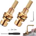 Brass 1-001 & 1-002 Ceramic Valve Set,Replacement Hot Widespread Cartridge and Cold Widespread Cartridge,Brass Construction