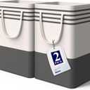 Kitsure Laundry Hamper - 2-Pack Collapsible Laundry Baskets with Well-Stitched Handles, Free-Standing Clothes Hamper with Rigid Top Edge for Household, Dorm Use, 2 x 75L, Black