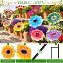 Amyhill 6 Pack Metal Shaped Plant Umbrellas for Outdoor 15 Inch Garden Plant Umbrella Shade Disk Small Flower Covers for Sun Wind Rain Protection for Potted Live Decor Garden Beds Patio