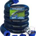 DUMPMAN RV Sewer Hose 20 Ft, Sewer Hose for RV Camper, RV Sewer Hose Kit with Swivel Fitting - Includes 90 Degree Clear View Sewer Adapter, and 2 Storage Caps