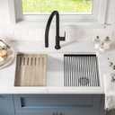 KRAUS Kitchen Sink Bellucci 32 Undermount Workstation Granite, Metallic White, Accessories, KGUW1-33WH