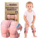 Simply Kids Baby Crawling Knee Pads (2 Pairs), Rodilleras para Bebe - Comfortable Knee Protector for Toddler, Infant, Girl, Boy, Crawler (Pink)
