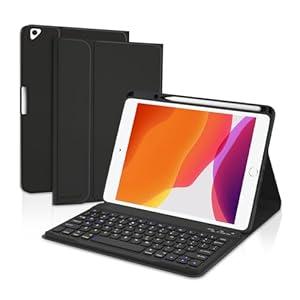 BOBOLEE 9th Generation Keyboard Case for iPad 10.2 Inch 8th 7th (2021/ 2020/ 2019) - Pro 10.5 inch Air 3rd 2017 2019, Wireless Detachable Removable Magnetic Cover Shell with Pen Holder, Black