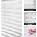 LazBlinds Cordless Faux Wood Blinds, 19" W x 48" H, White