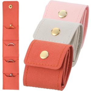 Xthrotsenk 3 PCS Mini Travel Jewelry Bag Travel Jewelry Pouch Mini Bags Multicolor Foldable Travel-Case Multifunctional Organizer with Buckle for Necklaces, Bracelets, Earrings, Rings, Brooches
