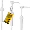 5 Gallon Pump Dispenser - Pump for 5 Gallon Bucket, Jug, Bottle, Large Container - Great for Shampoo & Conditioner, Laundry Detergent, Snow Cone Syrup, Bleach Liquid, Oil & More (Pack of 3) (White)
