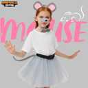 Spooktacular Creations Halloween Gray Mouse Donkey Cow Costume Set Animal Ears Headband Tail Costume Accessory for Kids Adult