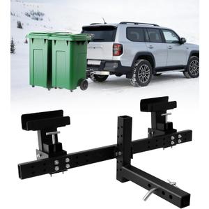 Trash Can Hauler for Double Can, Adjustable Trash Can Hitch