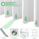 meioro White Shower Curtain, Waffle Weave 256GSM Heavy Duty Textured Fabric Shower Curtains for Bathroom Hotel Spa, Luxury Weighted Polyester Cloth Bath Curtain Set with 12 Hooks, 72Wx84H