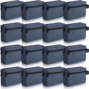 Paterr 16 Pcs Travel Toiletry Bag for Women Men Large Water Resistant Shaving Bag Hanging Cosmetic Bag with Handle and Divider Storage Travel Pouch Case (Dark Blue)
