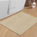 chakme Bathroom Rugs Mat 36x25, Ultra Thin Non Slip Bath Mat Large Quick Dry Absorbent Bath Mat for Bathroom Floor, (Light Beige, 36"x25")