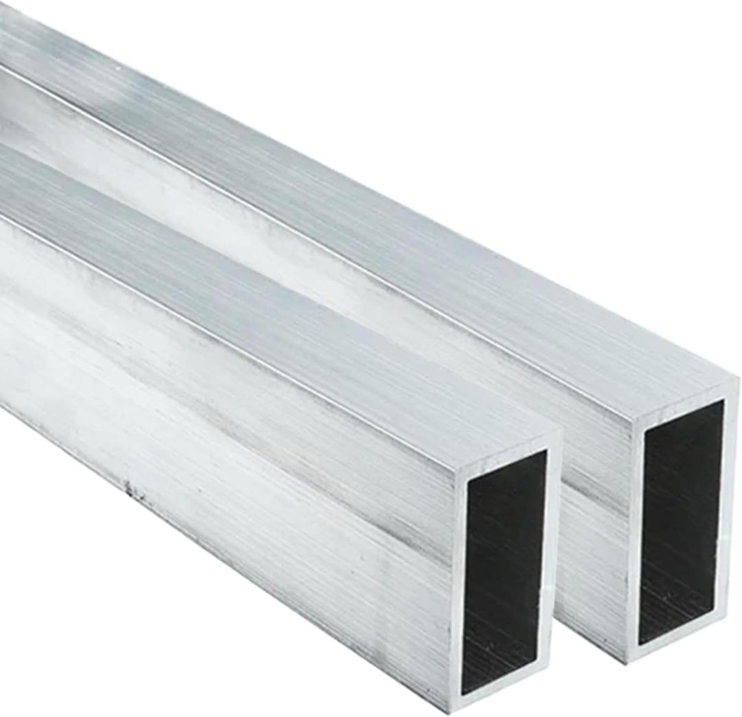 6061-T6 Aluminum Tubing, 2" x 1" Aluminum Rectangular Tube, 0.125"(1/8) Wall x 24" Length Straight Metal Seamless Tube for DIY, Industrial Projects, Decoration, ect.(2 Pcs, 48" total)