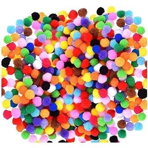 Colorful Craft Pom Poms, Assorted Rainbow Colors, Soft Fluffy Balls, 2cm, 12 Pieces, for DIY Projects, Crafting, Decoration