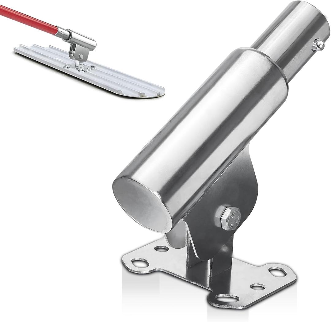 Bull Float Bracket 6 Hole, Stainless Steel Adjustable Bracket for Bull Float, Heavy Duty Bull Float Concrete Tools, Concrete Float, Fits 1 3/4 inch Push-Button Handles, Silver