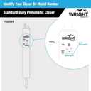 Wright Products Standard Duty Pneumatic Screen & Storm Door Closer Adjustable Closing Speed, Quiet Operation, Easy Installation (Transitional, White)