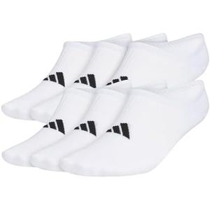 adidas Men's Superlite 3.0 Super No Show Socks (6-Pair) Ultra Low-Profile, Arch Compression for Secure Fit White Medium
