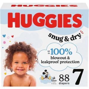 Huggies Size 7 Diapers, Snug & Dry Baby Diapers, Size 7 (41+ lbs), 88 Count