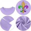 LAZYCHILD Mardi Gras Shirt for Women: Fat Tuesday Shirts Mardi Gras Long Sleeve New Orleans Carnival Party Tops (Purple, XL)