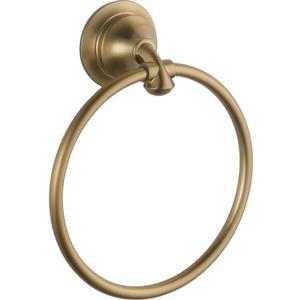 Delta Linden (1-Pack) Hand Towel Holder Champagne Bronze Towel Racks for Bathroom Wall Round Towel Ring Holder for Bath Towel Hanger for Kitchen, Bathroom Accessories 79446-CZ