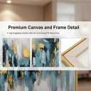 Large Blue and Gold Abstract Wall Art for Office. Hand-Painted Abstract Oil Painting for Living Room. Framed Blue Wall Painting Contemporary for Bedroom Home Decoration Ready to Hand 40x40inches, 40x40inches x1
