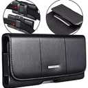 nuoku Samsung Galaxy S10 Plus Holster Galaxy S10 5G Galaxy S9 Plus S8 Plus Belt Pouch Clip Holster with ID Card for Samsung s10+ Plus/ S9+/ S8+ Note9 Note8 with Other Case On(XLBlack)