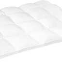 Superior Mattress Topper, Down Alternative, 2 Inch Deep Sized Bed Pillow Top, Comfort Pad, Fluffy Mattress-Topper Protector, Plush Cooling Extra Soft, Hotel Quality, Sleep, All-Season, Queen, White